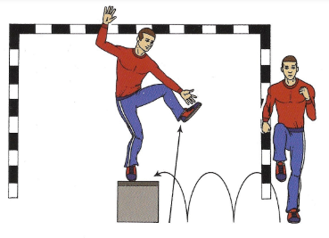 Dobozra lépés oldalról