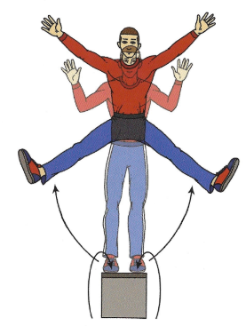 Kétlábas ugrás dobozra, pillangó ugrás minta