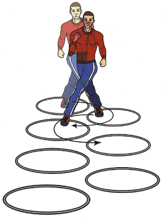 Keresztugrások átlósan karikáról karikára