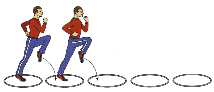 Szökdelés magasra emelt térdekkel