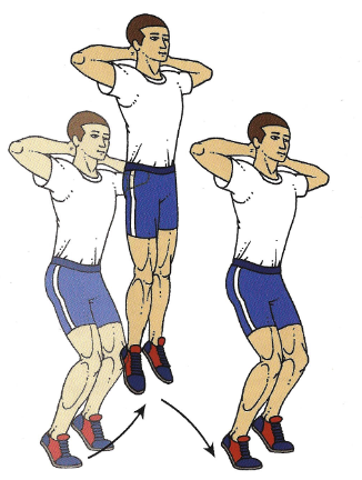 Folyamatos guggolás ugrások